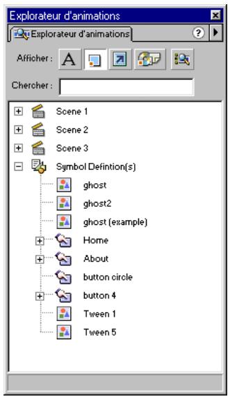 MACROMEDIA FLASH 5 - Pour afficher la définition de symbole du symbole sélectionné dans l'explorateur d'animations : - 1