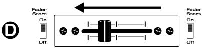 JBSYSTEMS LIGHT BEAT 4 - CROSSFADER EN LA POSICION IZQUIERDA: El reproductor de CD conectado al conector de in fader A se enquiryra reproduciendo, el othero repre en pausa. - 4