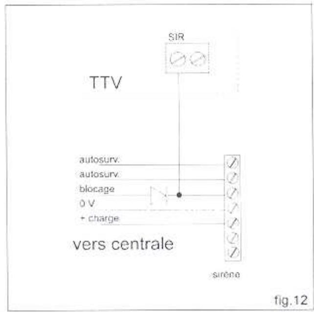 TALCO ALARME TTV2 10330 - Raccordement d'un blocage sirène (fig. 11) - 2