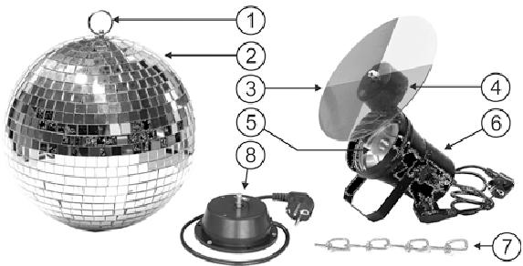 JBSYSTEMS LIGHT MIRROR BALL SET - DESCRIPTION: - 1