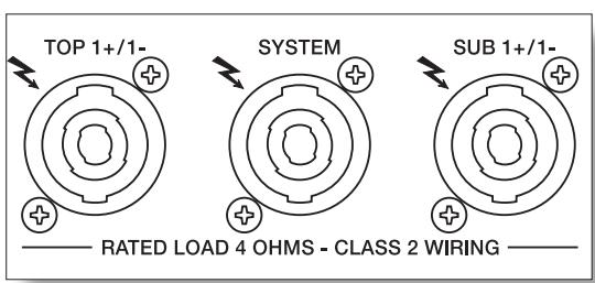 DYNACORD XA 4000 - CONNECTEURS DE SORTIE DE L'AMPLIFICATEUR DE PUISSANCE - 1