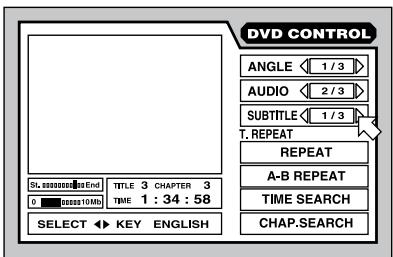 ROTEL RDV-1080 - À partir de l'affichage sur l'écran on-screen display: - 1