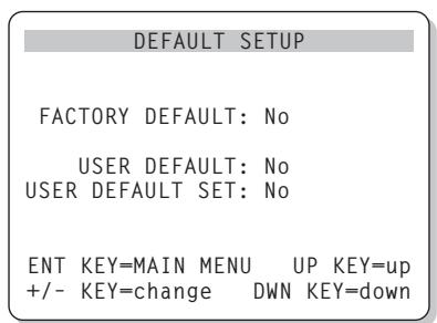 ROTEL RSP-1066 - DEFAULT SETUP Menu - 1