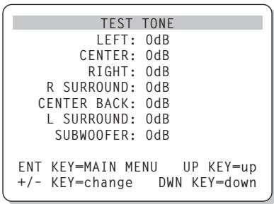 ROTEL RSP-1066 - TEST TONE Menu - 1