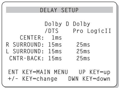 ROTEL RSP-1066 - DELAY SETUP Menu - 1