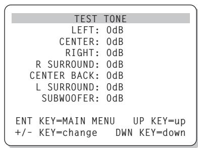 ROTEL RSP-1066 - Menu TEST TONE ("TONO DE PRUEBA") - 1