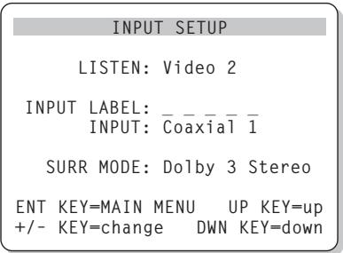ROTEL RSX-1055 - Menu INGRESSI (INPUT) - 1