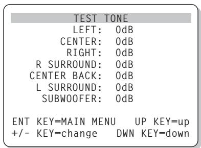 ROTEL RSX-1055 - Menu TEST TONE - 1