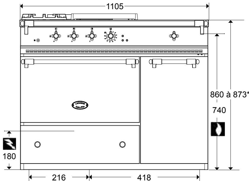LACANCHE LG1131E - CHASSAGNE &amp; CHAMBERTIN « CLASSIQUE» ET «TRADITION»: TABLES DE CUISSON GAZ - 3