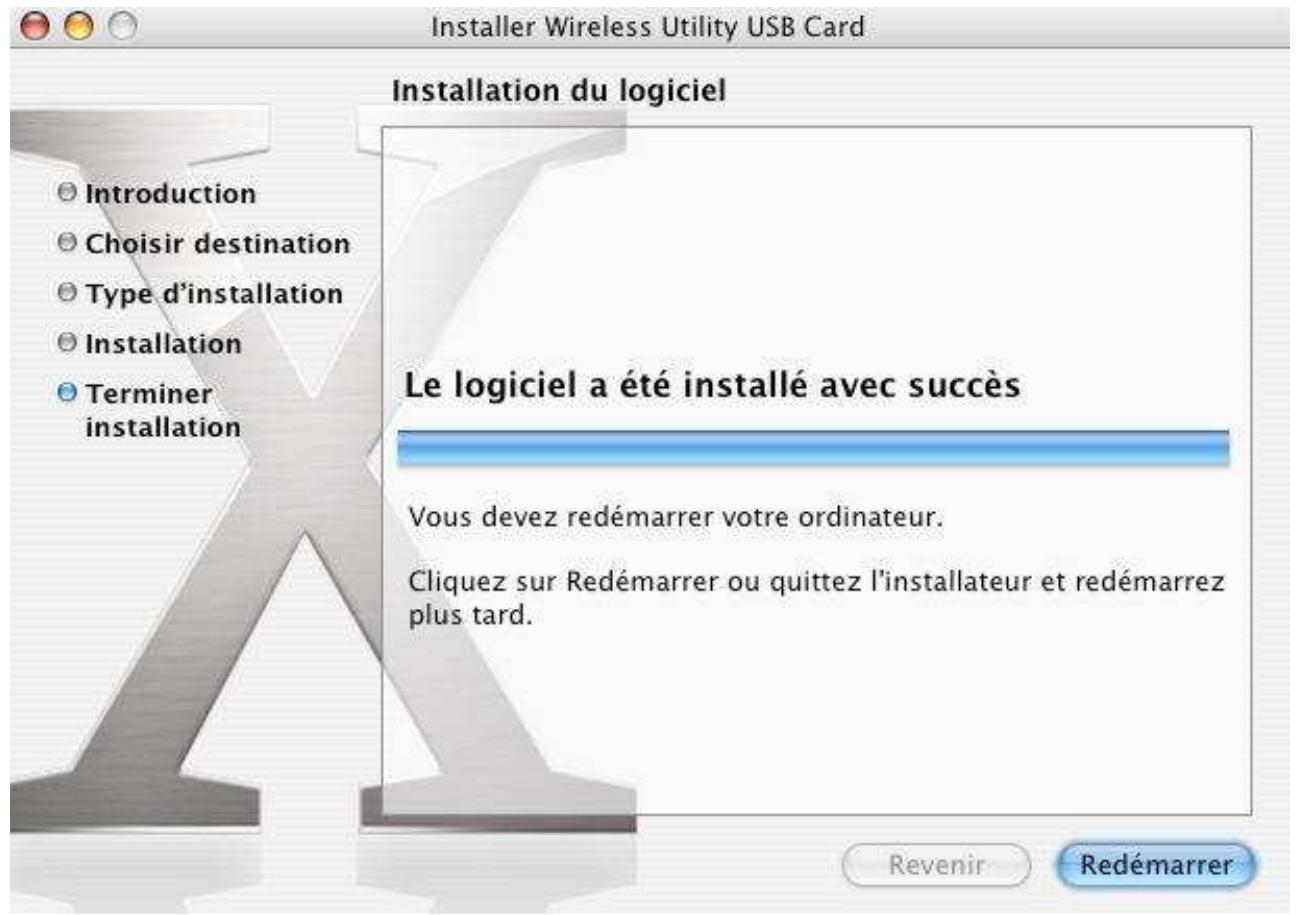 COMET LABS WN568 - Pour que l'installation soit prise en compte, cliquez sur le bouton redémarrer - 1