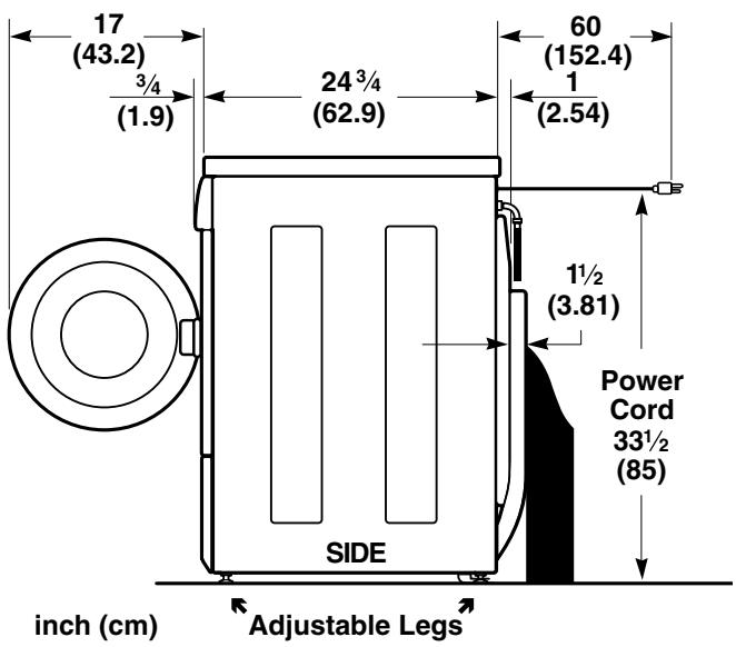 GE WCXH208 - ROUGH-IN DIMENSIONS - 1