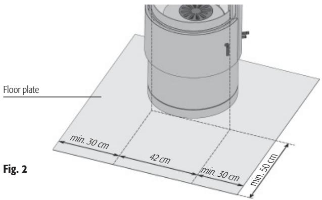 HASE TORONTO - When using a floor plate, the safety distances stipulated apply. - 1