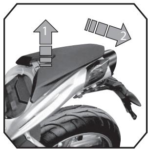 BENELLI R160 - Dépose de la selle passager - 2