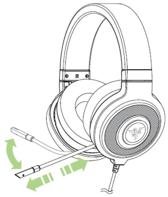 RAZER CASQUE GAMING KRAKEN PRO VERT - USING THE RETRACTABLE MICROPHONE - 2