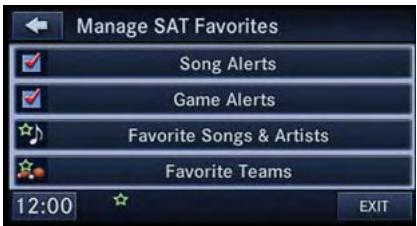 DODGE GRAND CARAVAN - Favoris de la radio satellite SiriusXM (Favoris du mode SATELLITE) - 2