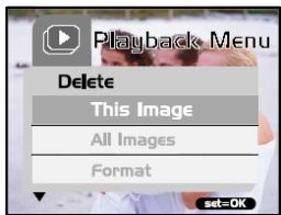 GENUIS P611 - Pour effacer une image/vidéo clip (menu delete - effacement): - 3