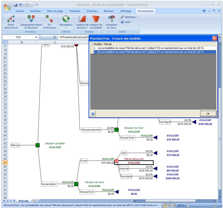 PALISADE PRECISIONTREE 5.5 - Commande Erreurs des modès - 1