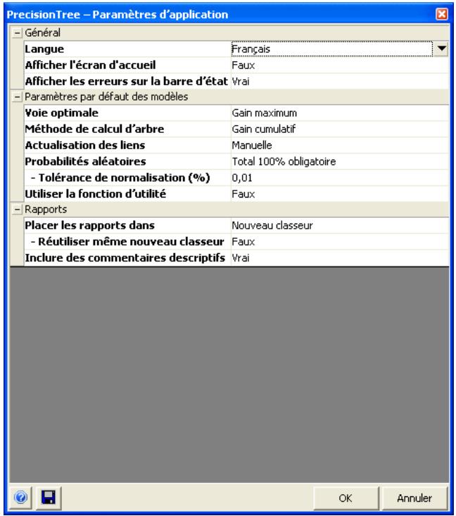 PALISADE PRECISIONTREE 5.5 - Commande Paramètres d'application - 1