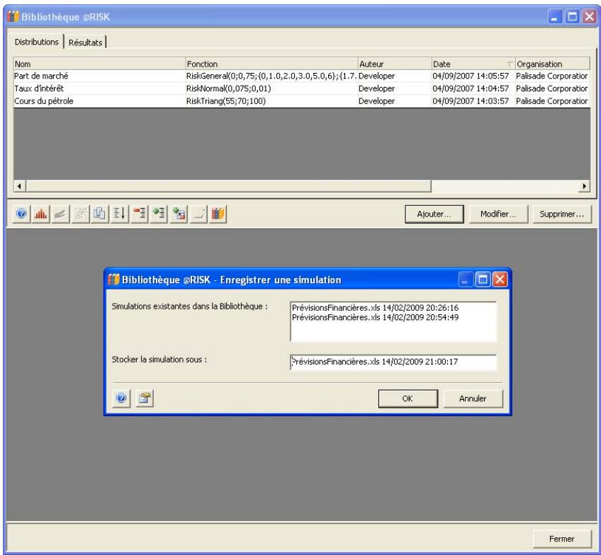 PALISADE RISK 5.5 - Résultats dans la Bibliothèque @RISK - 2
