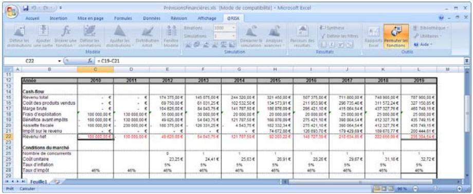 PALISADE RISK 5.5 - @RISK après permutation des fonctions - 1