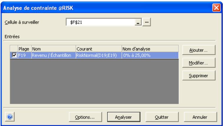PALISADE RISK 5.5 - Boîte de dialogue Analyse de contrainte — Commande Analyse de contrainte - 1