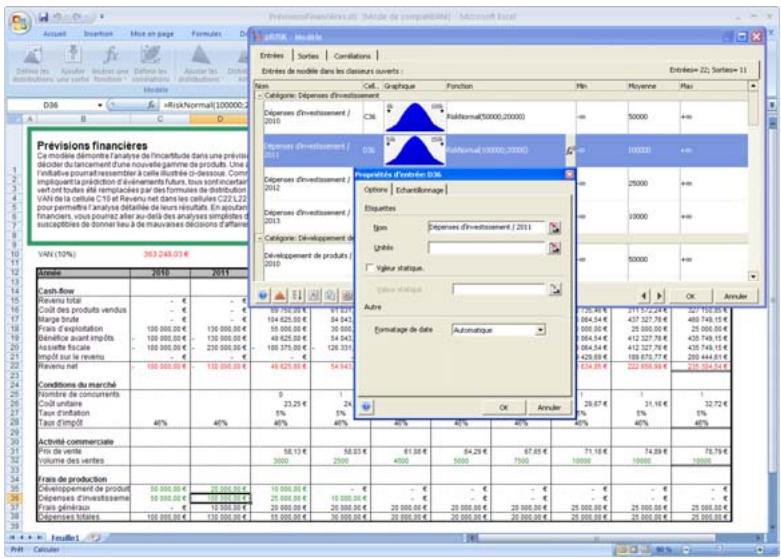 PALISADE RISK 5.5 - Propriétés de distributions en entrées et sorties de simulation - 1