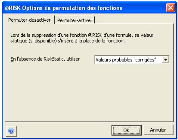 PALISADE RISK 5.5 - Options de permutation - 1
