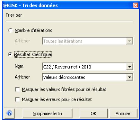 PALISADE RISK 5.5 - Tri de la fenetre Données - 2