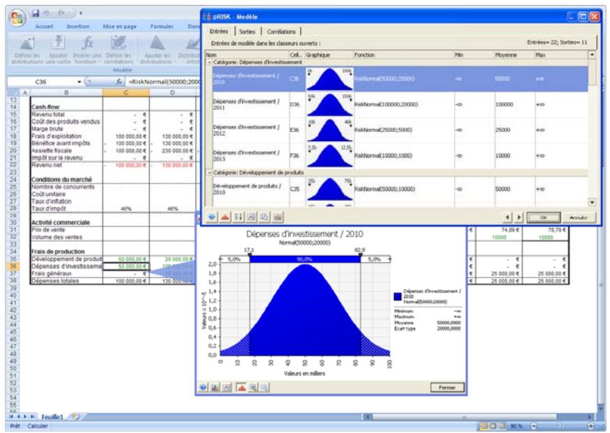 PALISADE RISK 5.5 - Fenêtre Modèle — Onglet Entrees - 1