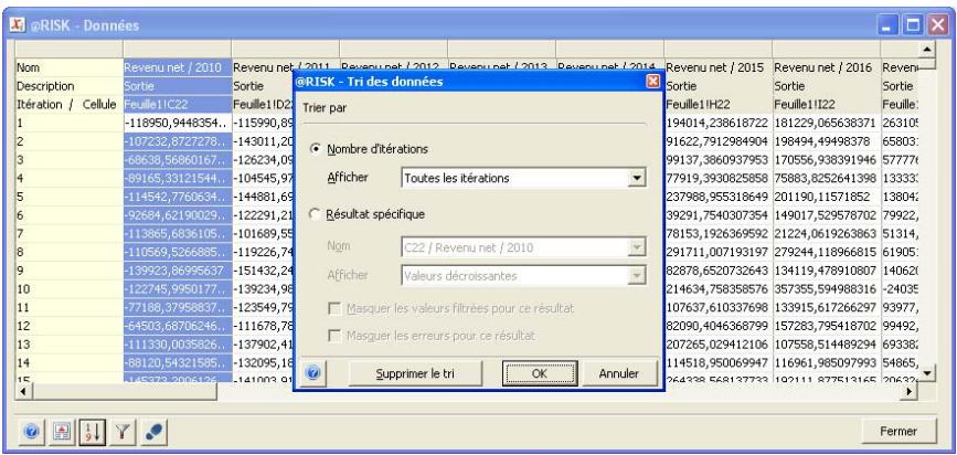 PALISADE RISK 5.5 - Tri de la fenetre Données - 1