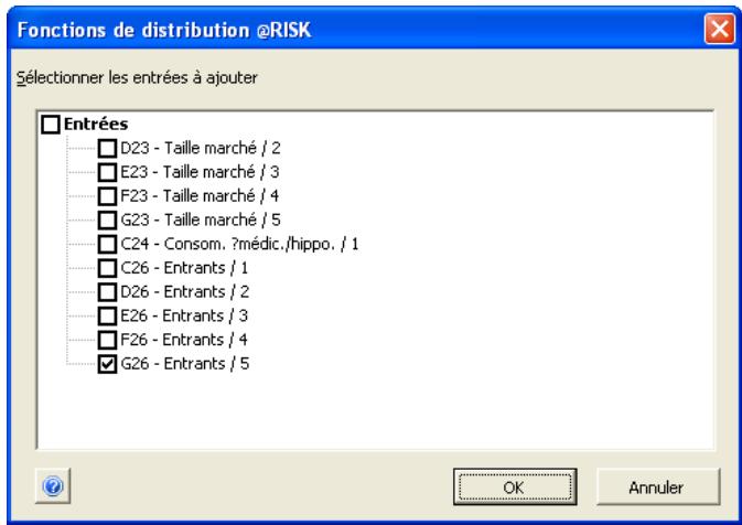 PALISADE RISK 5.5 - Définition d'entrée — Commande Analyse de sensibilité avancée - 2