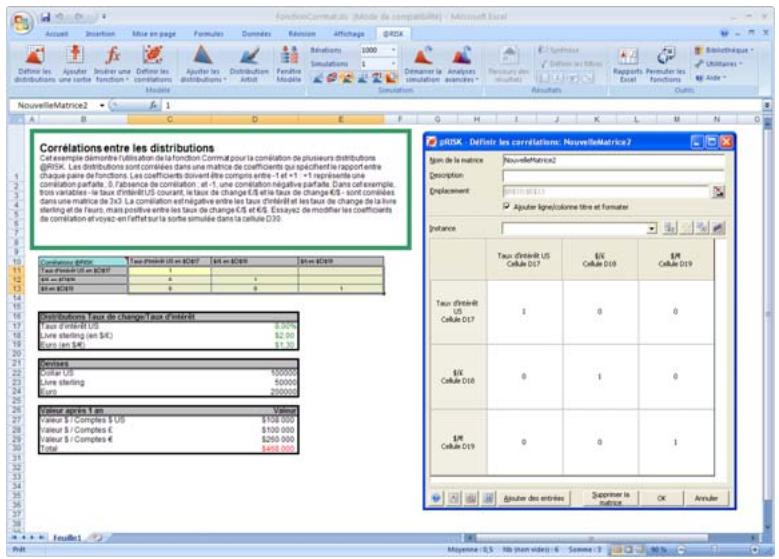 PALISADE RISK 5.5 - Commande Définir les correlations - 1