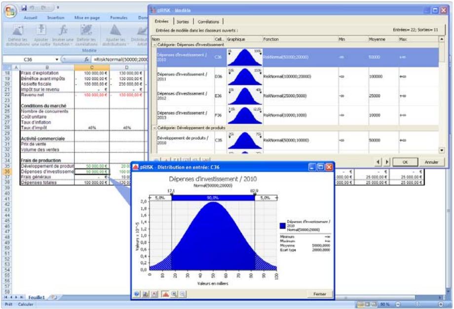 PALISADE RISK 5.5 - Fenêtre @RISK Modèle - 1