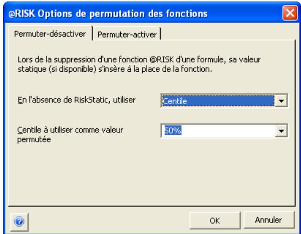 PALISADE RISK 5.5 - Options de permutation - 2