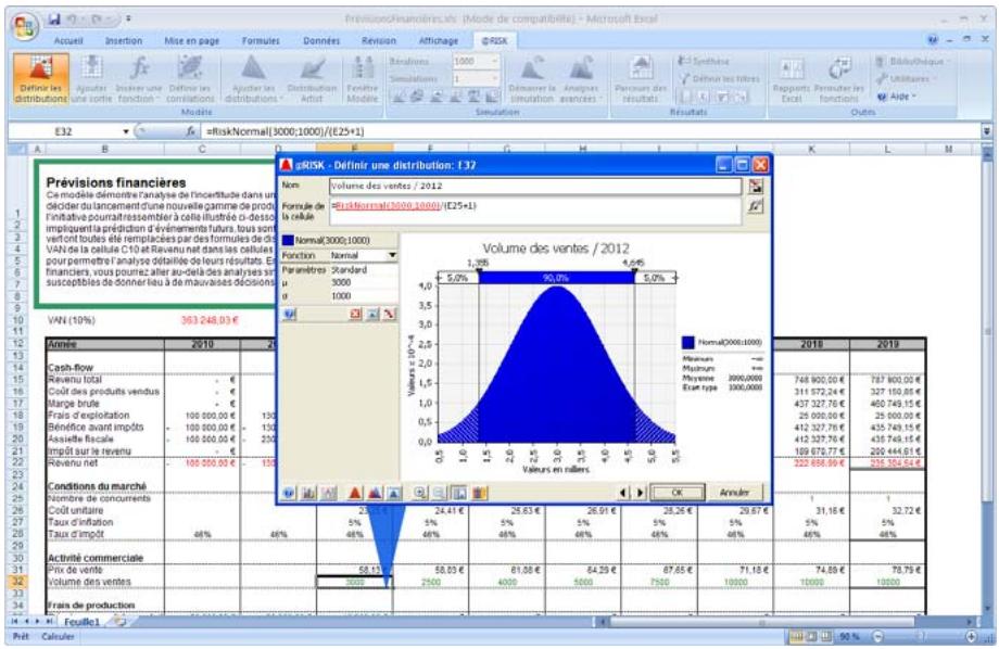 PALISADE RISK 5.5 - Entrée de distributions dans les formules d'un classeur - 1