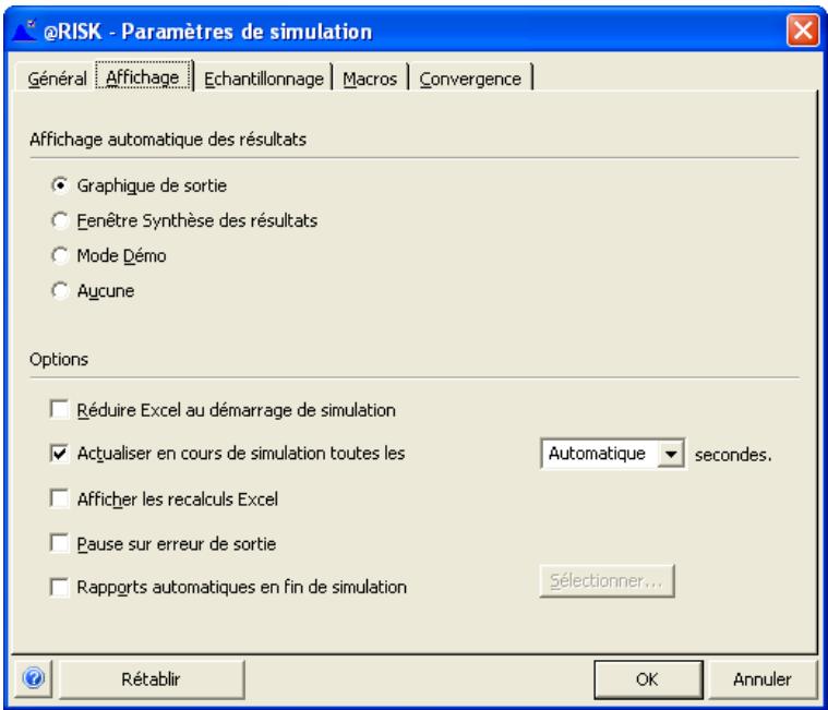 PALISADE RISK 5.5 - Paramètres de simulation - 2