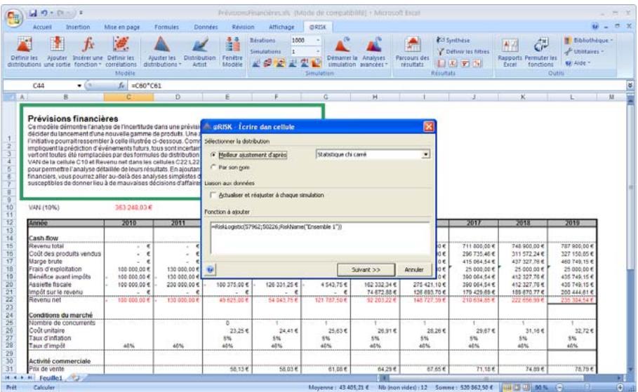 PALISADE RISK 5.5 - Utilisation des distributions ajustées dans Excel - 1