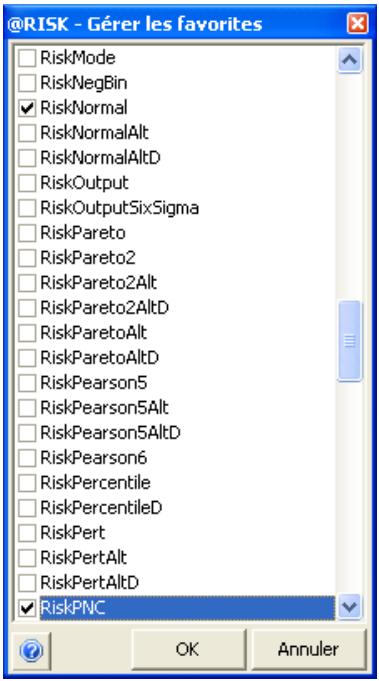 PALISADE RISK 5.5 - Gérer les favorites - 1