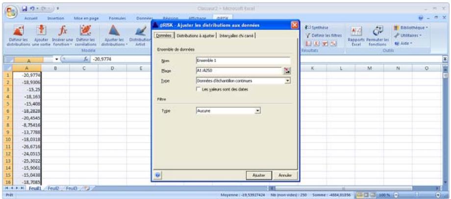 PALISADE RISK 5.5 - Définition de distributions à partir des données - 2