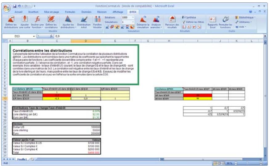 PALISADE RISK 5.5 - Matrice des   pondérations   d'ajustement   dans Excel - 1
