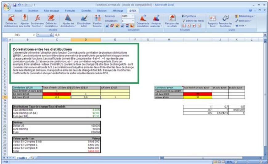 PALISADE RISK 5.5 - Matrice des   pondérations   d'ajustement   dans Excel - 2