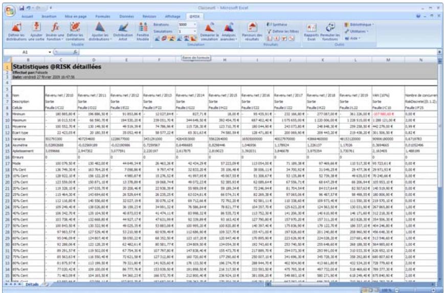 PALISADE RISK 5.5 - Rapports Excel. - 1