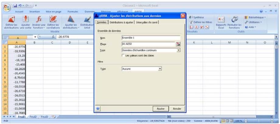 PALISADE RISK 5.5 - Définition de distributions à partir des données - 1