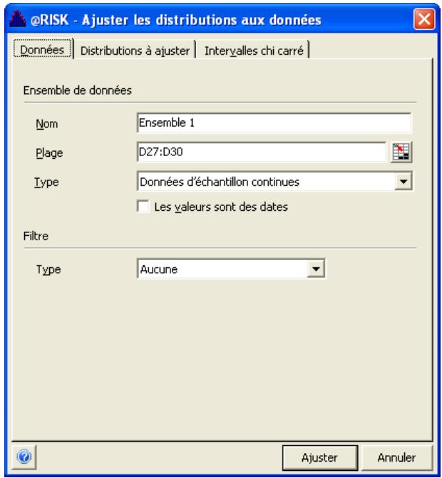 PALISADE RISK 5.5 - Onglet Données — Commande Ajuster les distributions aux données - 1