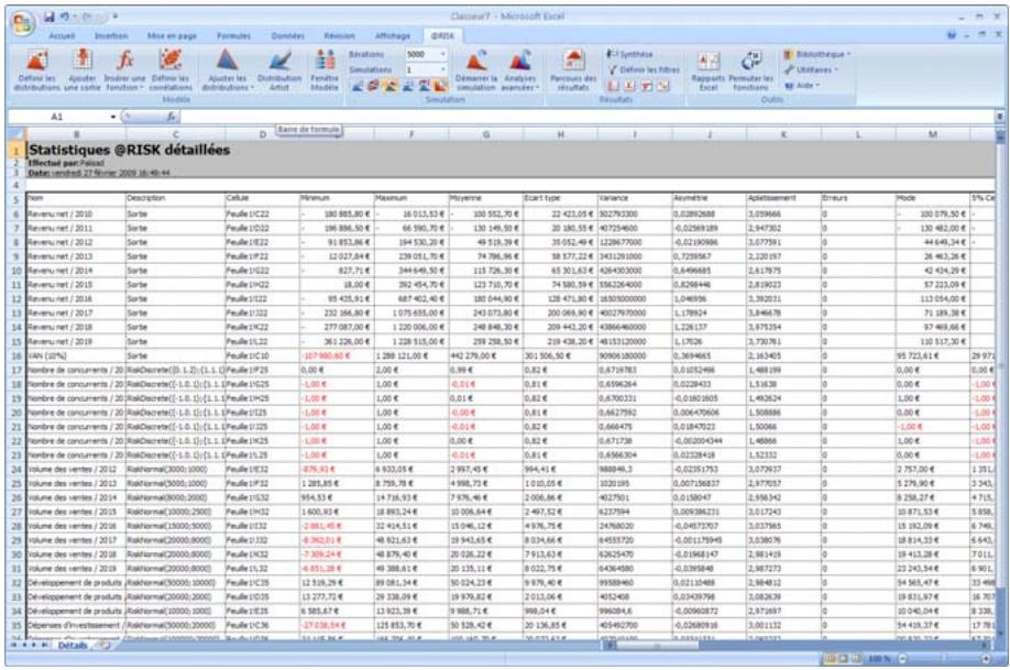PALISADE RISK 5.5 - Exportation derapports versExcel - 1