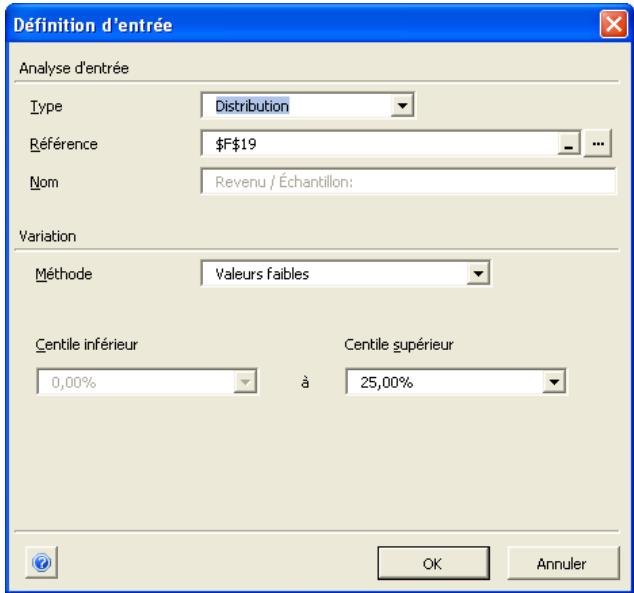 PALISADE RISK 5.5 - Boîte de dialogue Définition d'entrée — Commande Analyse de contrainte - 1