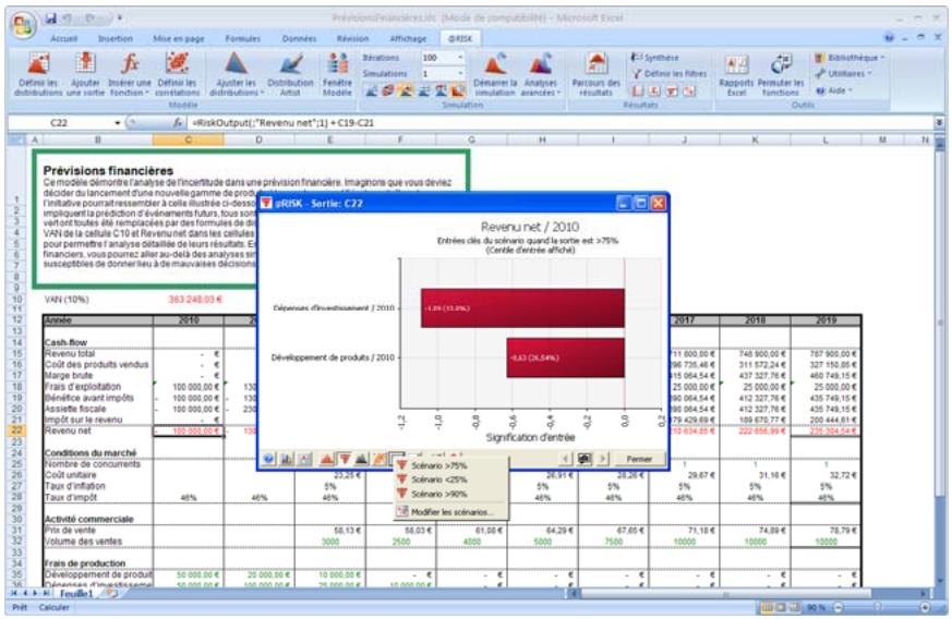 PALISADE RISK 5.5 - Graphique tornado de scenarios - 1