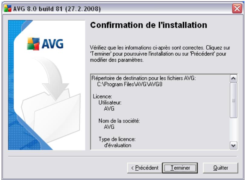 GRISOFT AVG 8.5 ANTI-VIRUS - Résumé de l'installation - 1