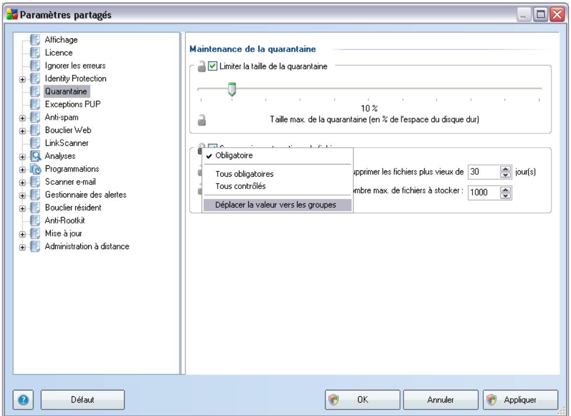 GRISOFT AVG 9 ANTI-VIRUS EDITION ENTREPRISE - Déplacement de valeurs vers des groupes/serveurs - 3
