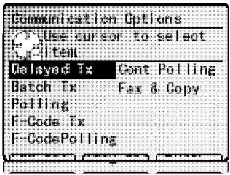 MURATEC MFX-2500 - Affichage du menu des communications - 1